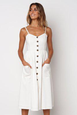 Striped Print Cotton Casual Beach Summer Dress 2020 Sundress Sexy Spaghetti Strap V-neck Off Shoulder Women Midi Dress Vestidos