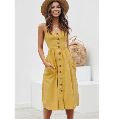 Striped Print Cotton Casual Beach Summer Dress 2020 Sundress Sexy Spaghetti Strap V-neck Off Shoulder Women Midi Dress Vestidos
