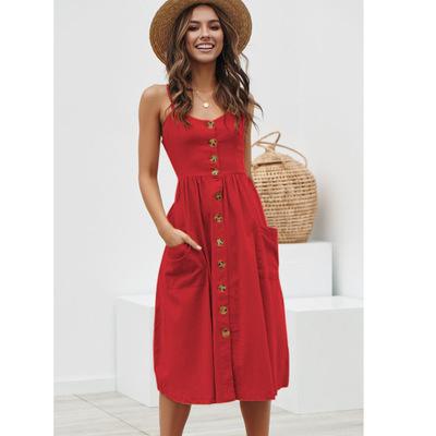 Striped Print Cotton Casual Beach Summer Dress 2020 Sundress Sexy Spaghetti Strap V-neck Off Shoulder Women Midi Dress Vestidos